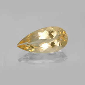 Berilo dourado amarelo natural 3,76ct, formato de pêra, VS