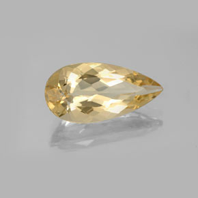 Berilo dourado amarelo natural 3,76ct, formato de pêra, VS