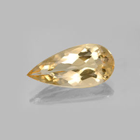Berilo dourado amarelo natural 3,87ct, formato de pêra, VVS