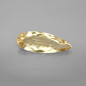 Berilo dourado amarelo natural 3,38ct, formato de pêra, VVS
