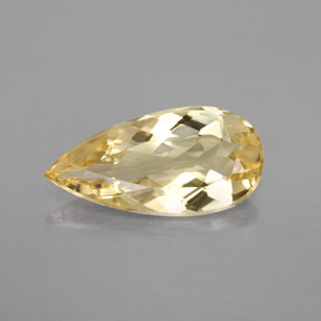 Berilo dourado amarelo natural 3,40ct, formato de pêra, VVS