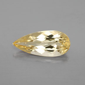 Berilo dourado amarelo natural 3,42ct, formato de pêra, VVS-VS