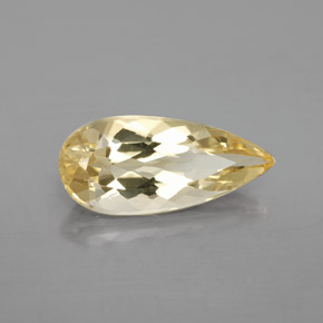 Berilo dourado amarelo natural 3,42ct, formato de pêra, VVS-VS