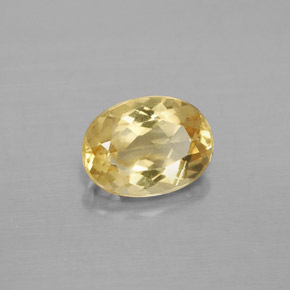 Berilo dourado amarelo natural 1,16ct, corte oval, VS