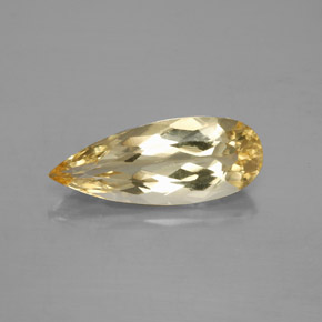 Berilo dourado amarelo natural 3,83ct, formato de pêra, VS