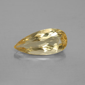 Berilo dourado amarelo natural 3,26ct, formato de pêra, VS