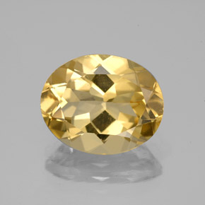Berilo dourado amarelo natural 4,17ct, corte oval, VS