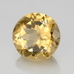 Berilo dourado amarelo natural 3,53ct, corte redondo, VS