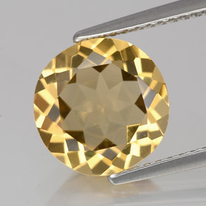 Berilo dourado amarelo natural 3,15ct, corte redondo, VS