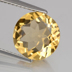 Berilo dourado amarelo natural 3,15ct, corte redondo, VS