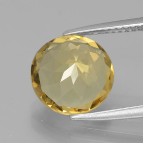 Berilo dourado amarelo natural 3,42ct, corte redondo, VVS-VS
