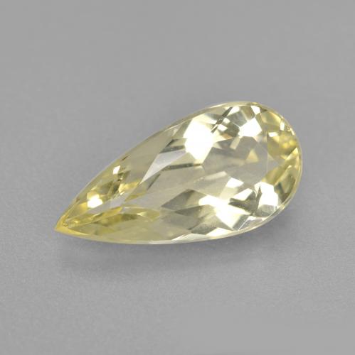 Berilo dourado amarelo natural 1,51ct, formato de pêra, VVS-VS