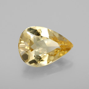 Berilo dourado amarelo natural 3,00ct, formato de pêra, VVS-VS