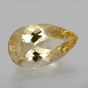 Berilo dourado amarelo natural 2,98ct, formato de pêra, VVS