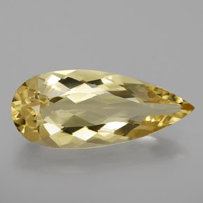Berilo dourado amarelo natural 2,92ct, formato de pêra, VVS
