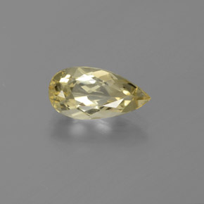 Berilo dourado amarelo natural 1,70ct, formato de pêra, VVS