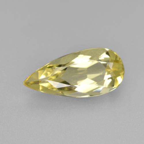 Berilo dourado amarelo natural 1,86ct, formato de pêra, VVS