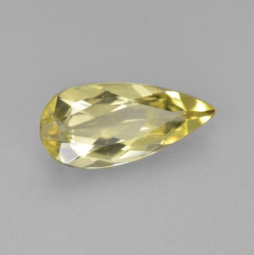 Berilo dourado amarelo natural 1,86ct, formato de pêra, VVS