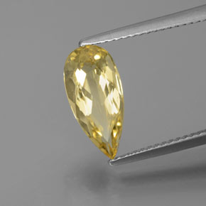 Berilo dourado amarelo natural 2,12ct, formato de pêra, VVS