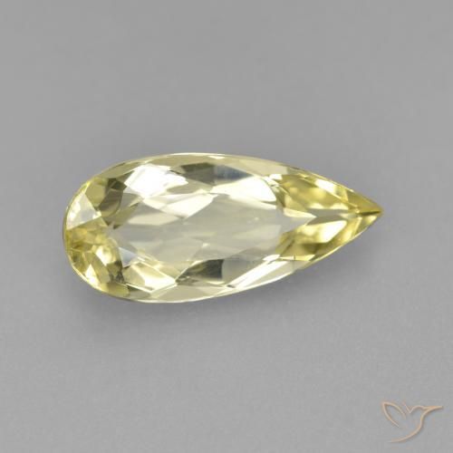 Berilo Dourado Luz amarela Natural 2.04ct, Formato de pêra, VVS