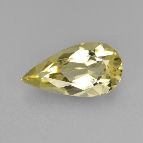 Berilo dourado amarelo natural 1,94ct, formato de pêra, VVS