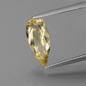 Berilo dourado amarelo natural 1,69ct, formato de pêra, VVS