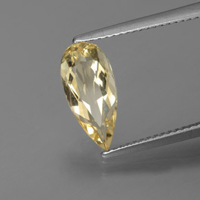 Berilo dourado amarelo natural 1,51ct, formato de pêra, VVS