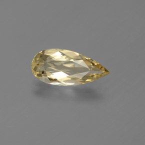 Berilo dourado amarelo natural 1,51ct, formato de pêra, VVS