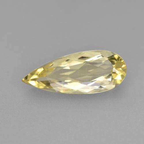 Berilo Dourado Luz amarela Natural 1.82ct, Formato de pêra, VS