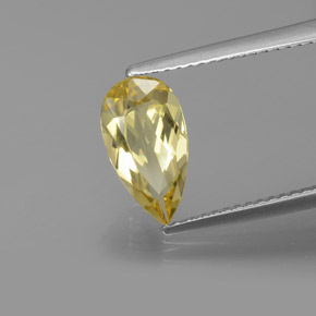 Berilo dourado amarelo natural 1,52ct, formato de pêra, VVS