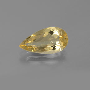 Berilo dourado amarelo natural 2,13ct, formato de pêra, VVS