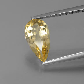 Berilo dourado amarelo natural 2,13ct, formato de pêra, VVS