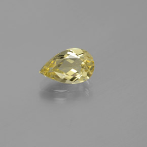 Berilo dourado amarelo natural 1,11ct, formato de pêra, VVS-VS