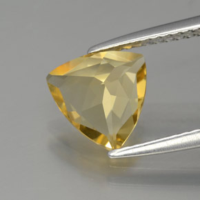 Berilo dourado amarelo natural 1,28ct, trillion, VVS