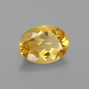Berilo dourado amarelo natural 1,37ct, corte oval, VVS-VS