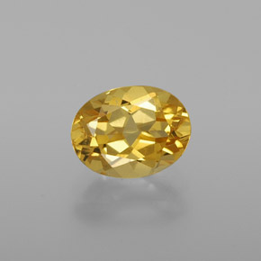 Berilo dourado amarelo natural 1,30ct, corte oval, VVS-VS