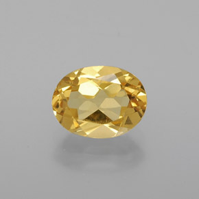 Berilo dourado amarelo natural 1,27ct, corte oval, VVS-VS