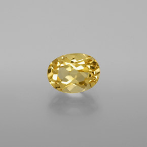 Berilo dourado amarelo natural 1,36ct, corte oval, VVS-VS