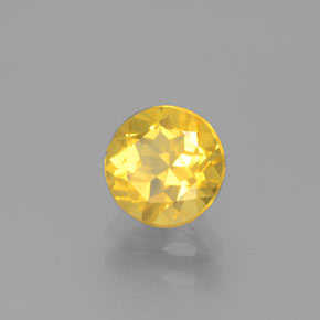 Berilo dourado amarelo natural 0,82ct, corte redondo, VS