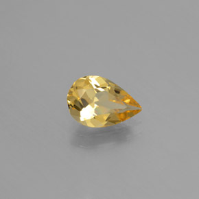 Berilo dourado amarelo natural 0,97ct, formato de pêra, VVS-VS