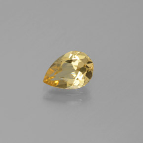 Berilo dourado amarelo natural 1,02ct, formato de pêra, VVS-VS