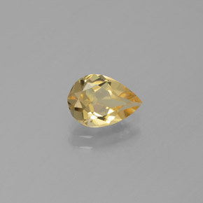 Berilo dourado amarelo natural 1,02ct, formato de pêra, VVS-VS