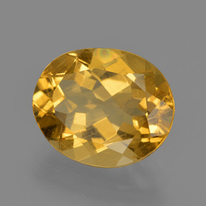 Berilo dourado ouro natural 4,34ct, corte oval, VS