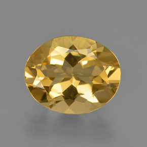 Berilo dourado ouro natural 3,06ct, corte oval, VVS