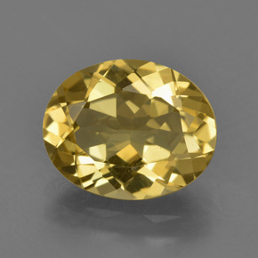 Berilo dourado amarelo natural 2,89ct, corte oval, VS