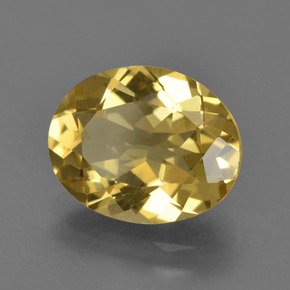 Berilo dourado amarelo natural 2,89ct, corte oval, VS