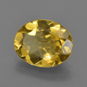 Berilo dourado amarelo natural 2,89ct, corte oval, VVS