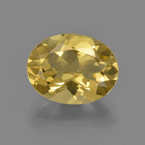 Berilo dourado amarelo natural 2,88ct, corte oval, VVS-VS