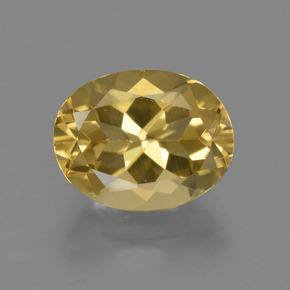 Berilo dourado ouro natural 3,35ct, corte oval, VVS-VS