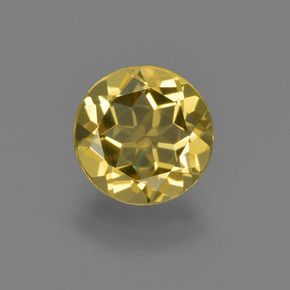 Berilo dourado ouro natural 1,40ct, corte redondo, VVS